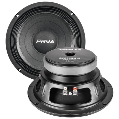 8MB450-4 v2 PRV 8″ Midbass Car Speaker PRO Audio 450 Watts / 4 Ohm