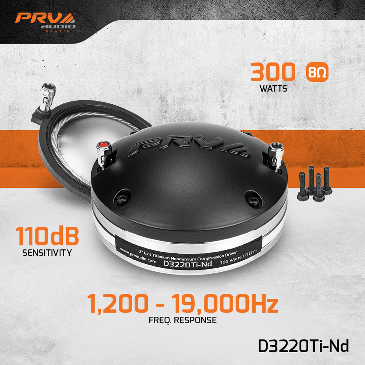 PRV AUDIO D3220Ti-Nd 2" Exit Titanium Neodymium 300 Watts Pro Audio Compression Driver 3"