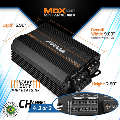 MDX2000.4 2 Ohm Mini 4 Channel Full Range Amplifier