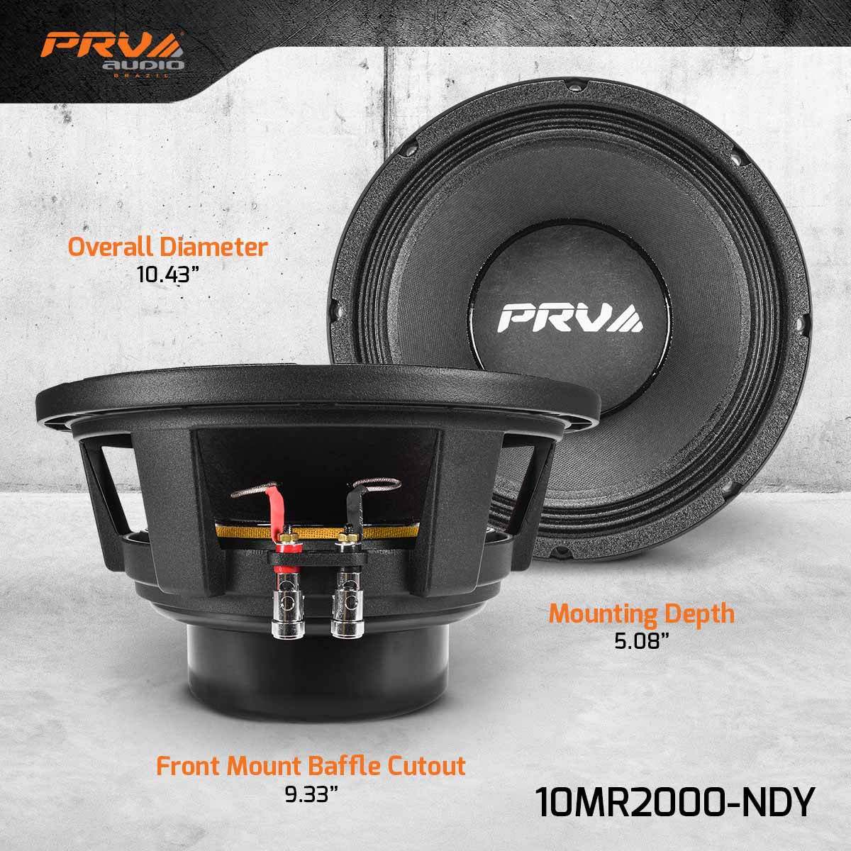 PRV AUDIO 10MR2000-NDY 10 Inch Midrange Loudspeaker