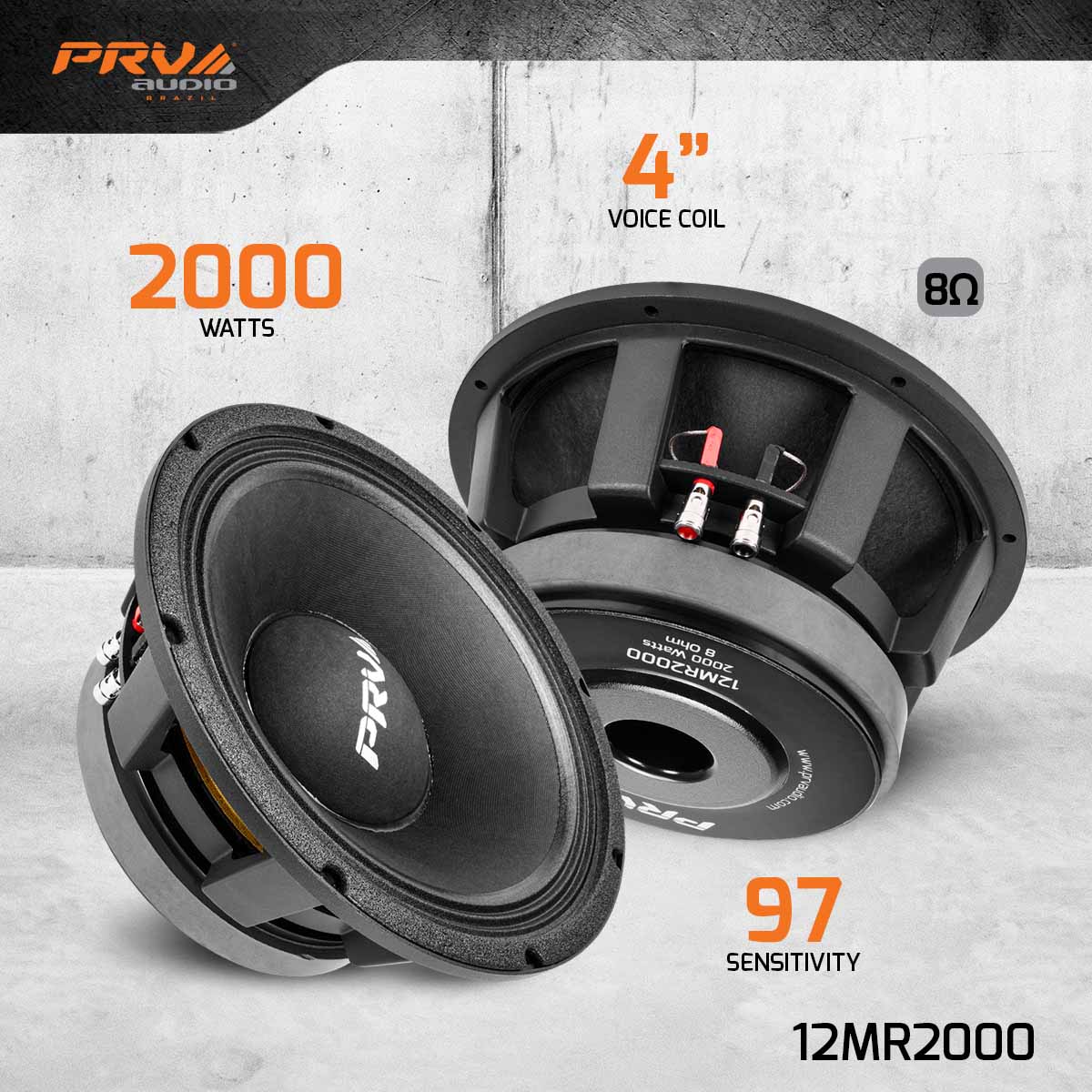 PRV AUDIO 12 Inch Midrange Speaker 12MR2000 8 Ohm 2000 Watts