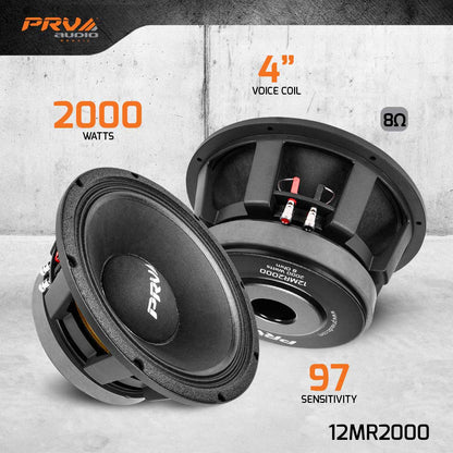 PRV AUDIO 12 Inch Midrange Speaker 12MR2000 8 Ohm 2000 Watts