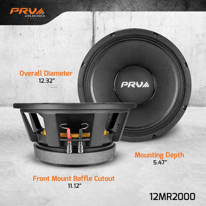 PRV AUDIO 12 Inch Midrange Speaker 12MR2000 8 Ohm 2000 Watts