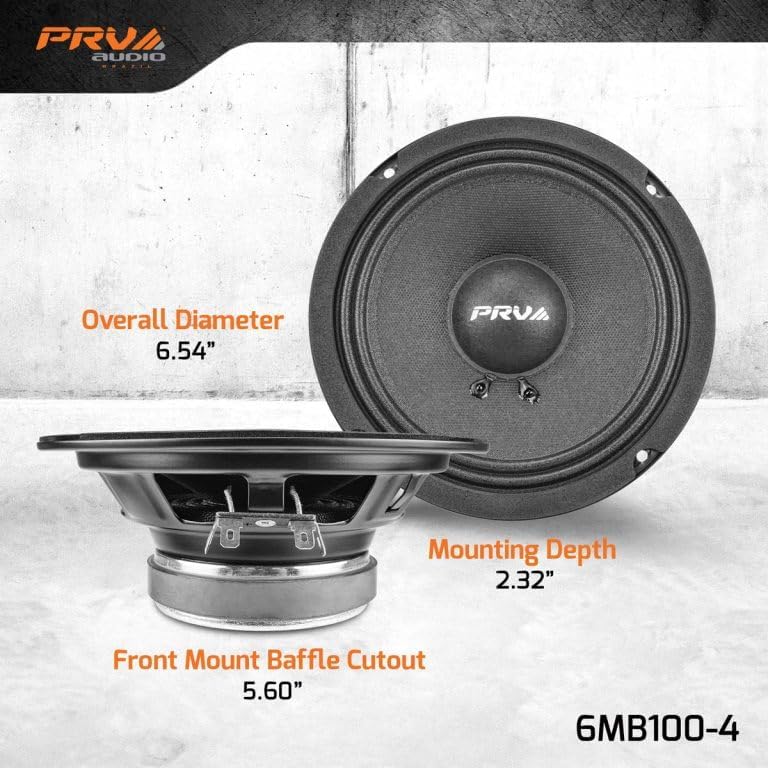 PRV AUDIO 6.5 Inch Car Speakers 200 Watts 4 Ohm 6MB100-4 (PAIR)