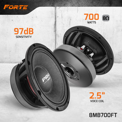 PRV 8″ Midbass Speaker 8MB700FT 700 Watts / 8 Ohm High Power PRO Audio Low Frequency Loudspeaker