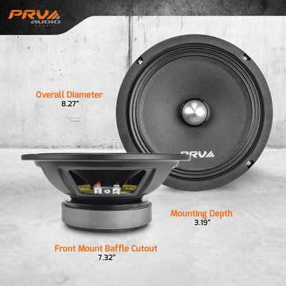 PRV AUDIO 8 Inch Midrange Speaker 8MR500-4 Bullet, 500 Watts Program Power, 4 Ohm