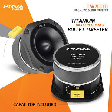 PRV AUDIO TW700Ti 4 Inch Titanium Bullet Tweeter TW700Ti 240 Watts, 8 Ohm Super Tweeter