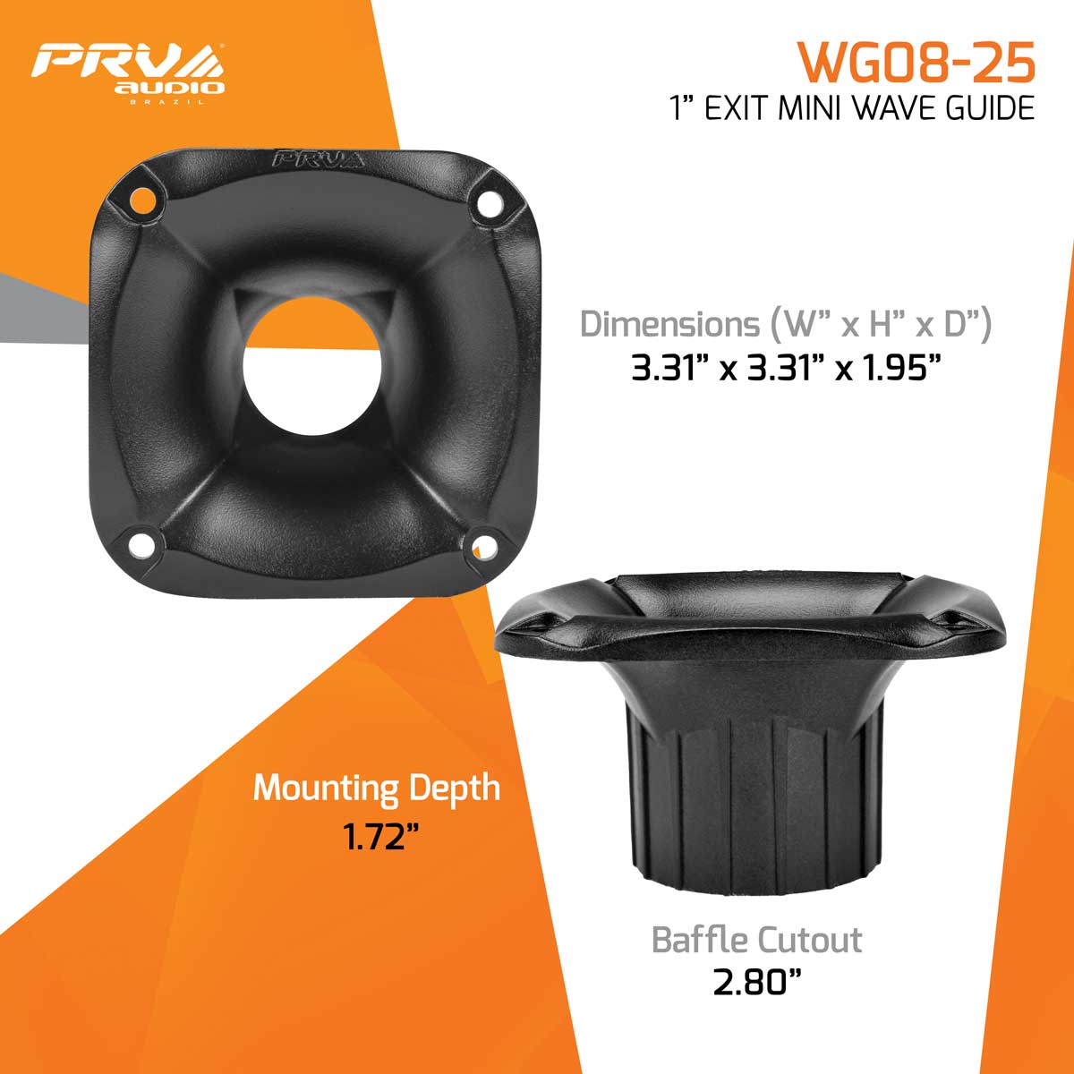 PRV WG08-25 Waveguide 1" EXIT MINI WAVEGUIDE