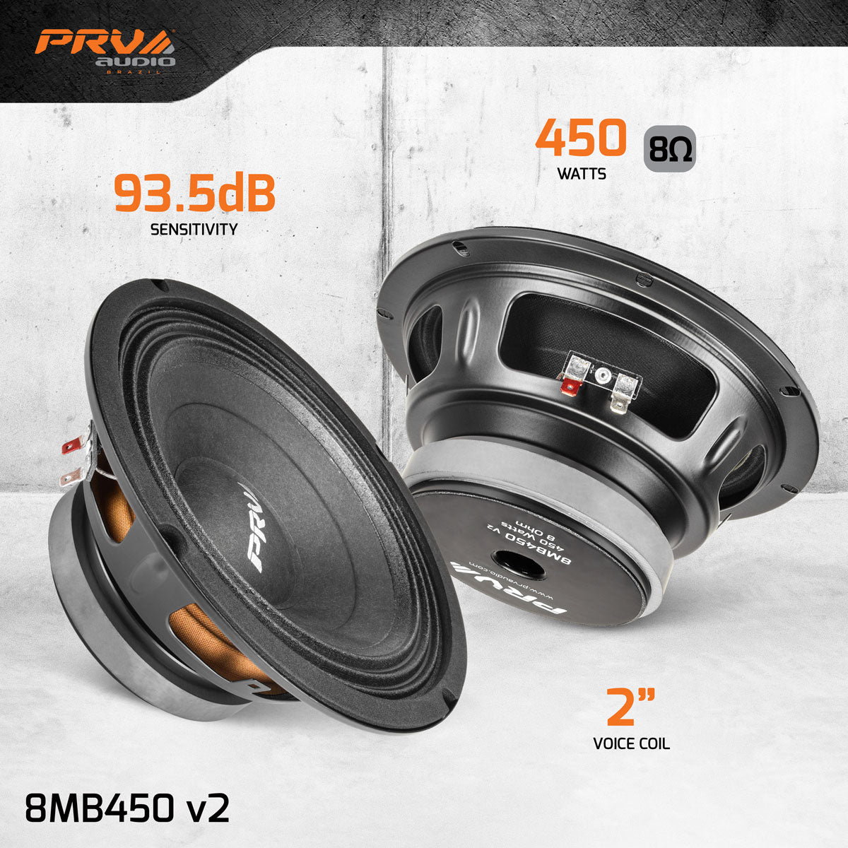 8MB450 v2 PRV 8" MIDBASS LOUDSPEAKER