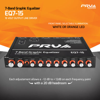 PRV EQ7-15 15 Volts 7 Band Car Audio Equalizer