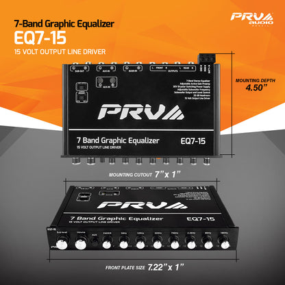 PRV EQ7-15 15 Volts 7 Band Car Audio Equalizer