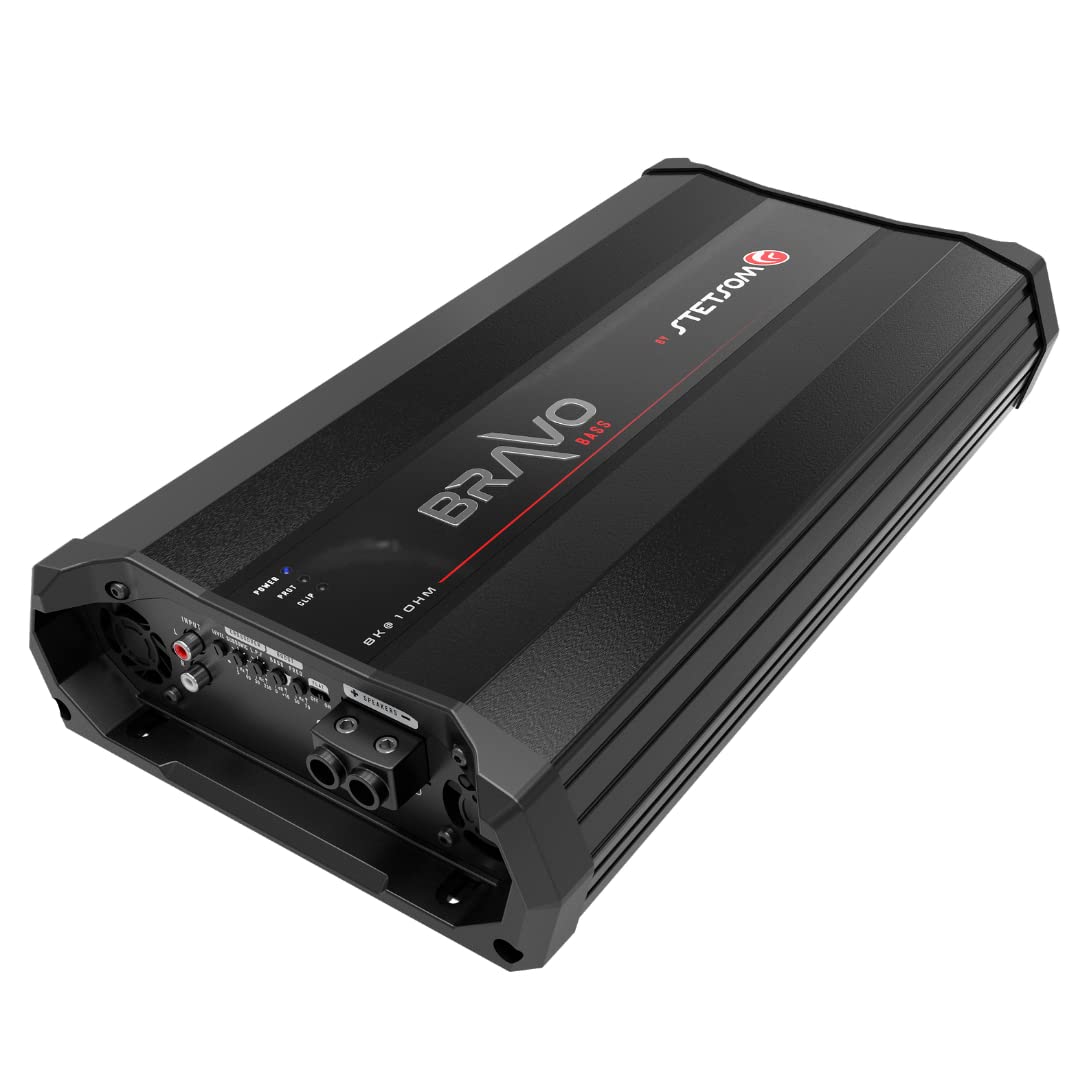 Stetsom Bravo BASS 8000 1 Ohm Mono Subwoofer Car Audio Amplifier, 8000.1 8K Watts RMS