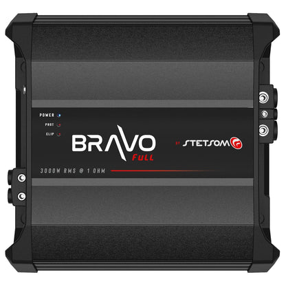 Stetsom BRAVO FULL 3000 1 Ohm Mono Car Amplifier, 3000.1 3K Watts RMS