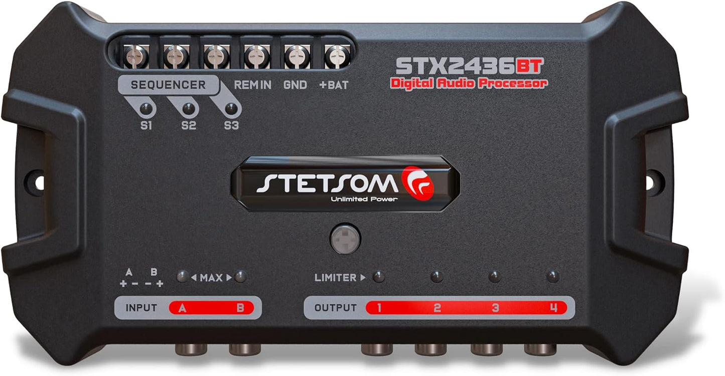 Stetsom STX 2436 Bluetooth DSP Crossover & Equalizer 4 Output Channel Full Digital Signal Processor 2.4