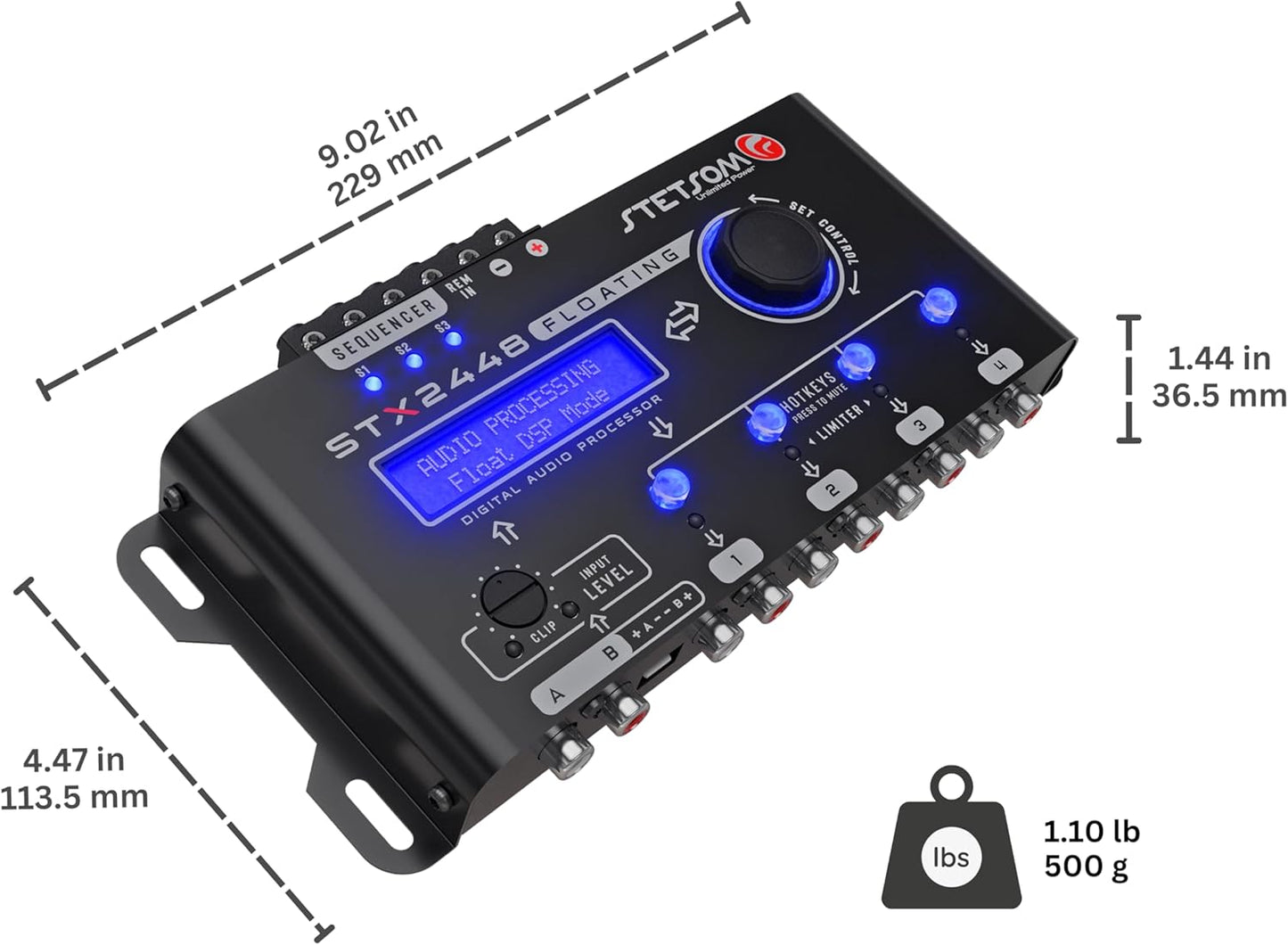 Stetsom STX2448 FLOATING Full Professional DSP Digital Signal Processor PRO, Crossover & Equalizer, Remote Sequencer 2.4