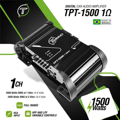 Timpano 1500 Watts Car Audio Amplifier Fullrange TPT-1500 1 Ohm