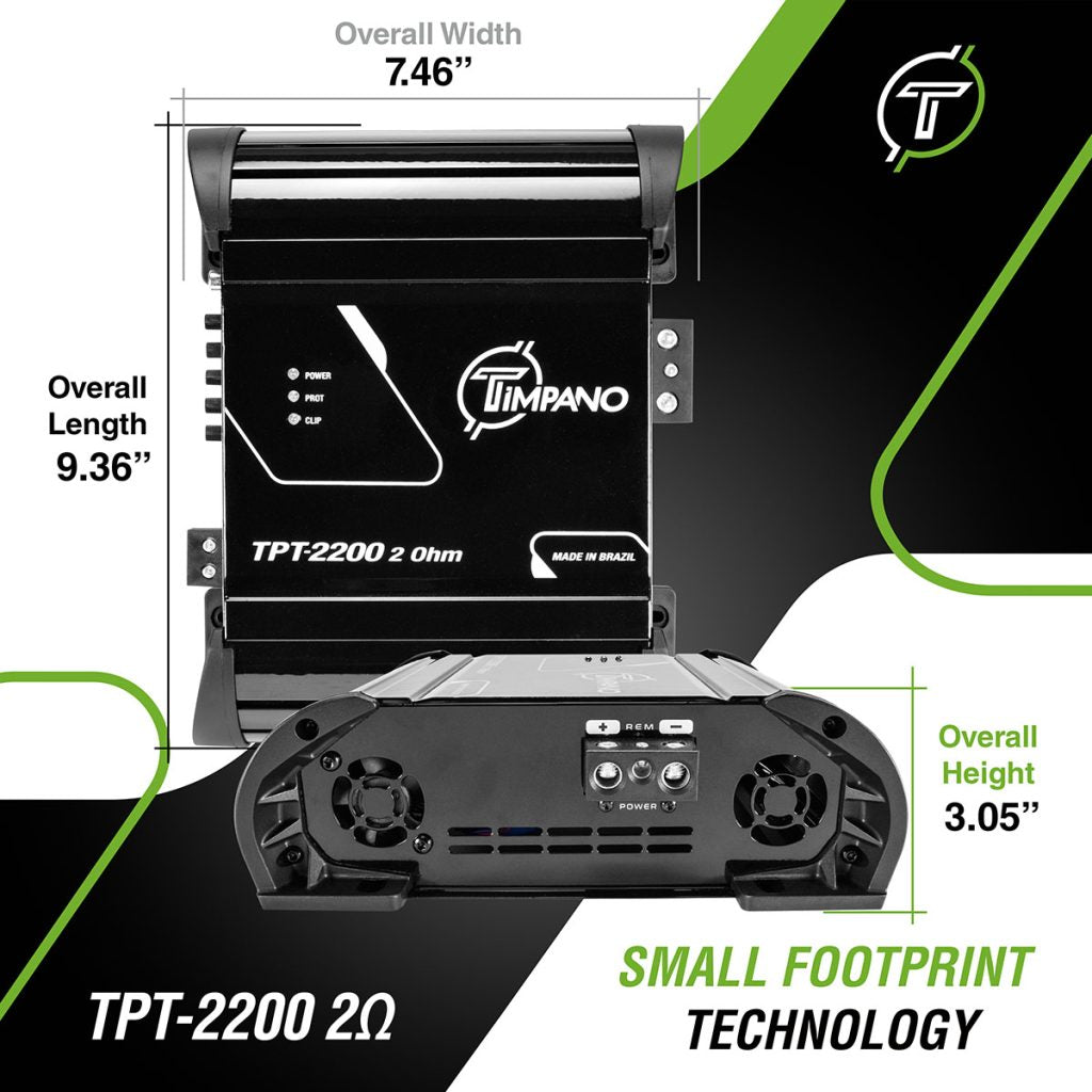 Timpano TPT-2200 2 Ohm 2200 Watts Car Audio Amplifier