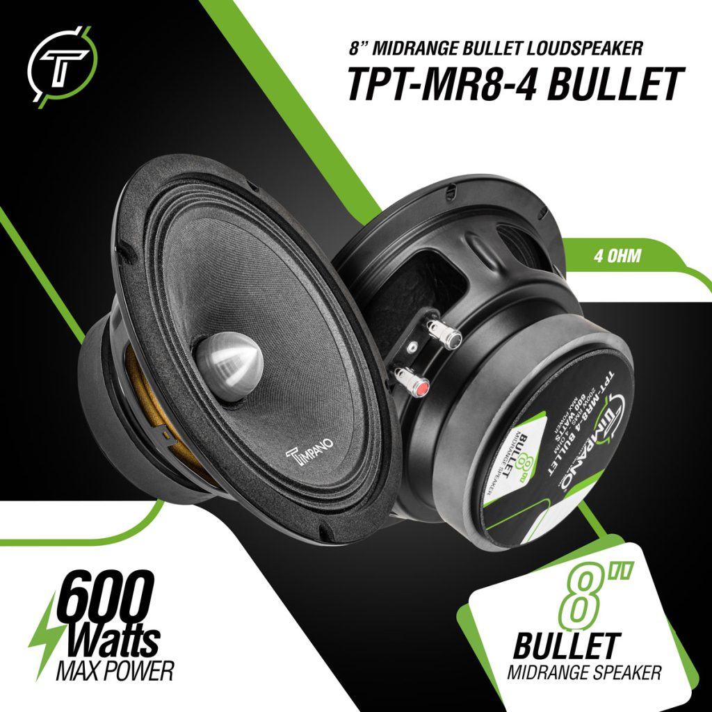 TPT-MR8-4 BULLET PRV  8″ Pro Mid Range Bullet Loudspeaker