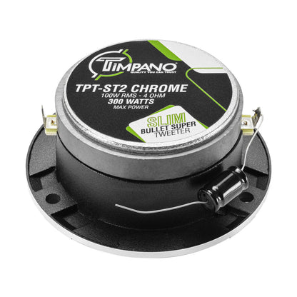 TPT-ST2 CHROME Timpano Bullet Tweeters 600 Watts 4 Ohm