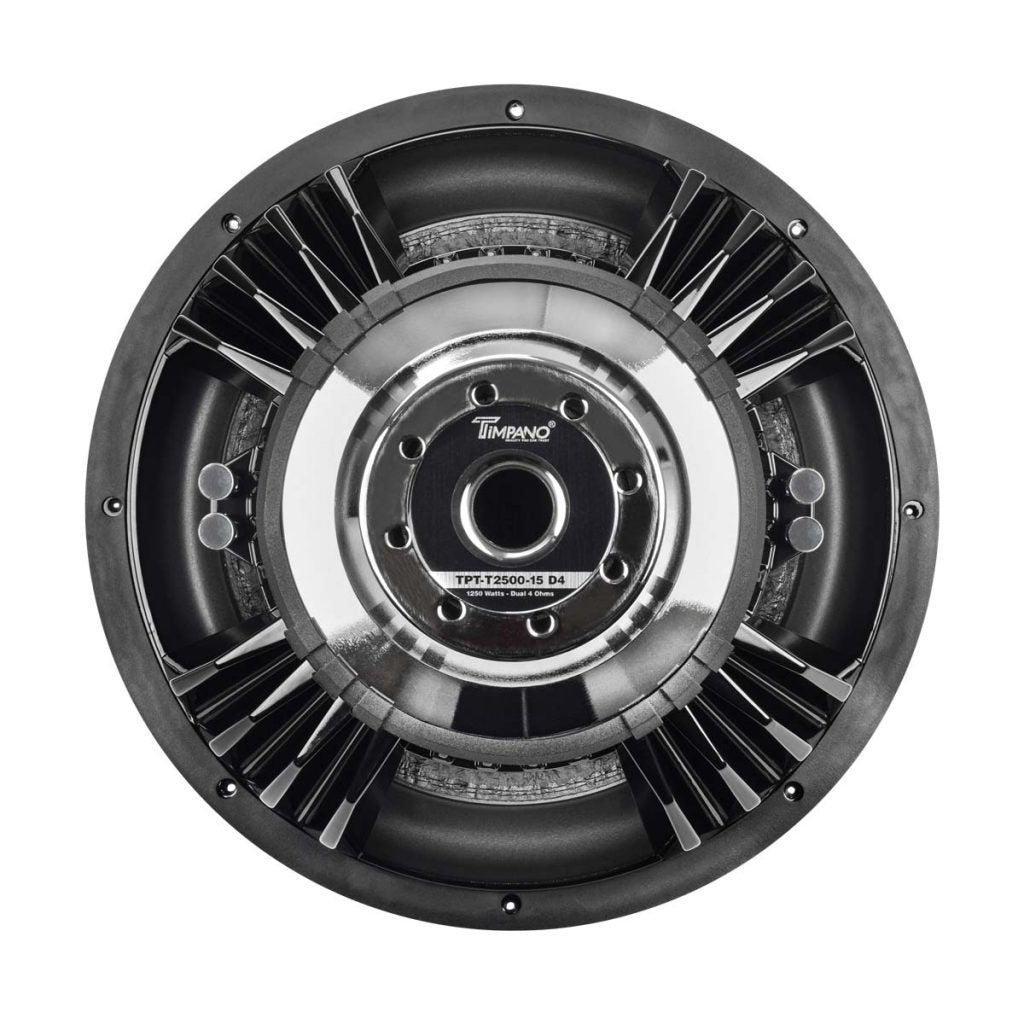 Timpano 15″ Car Audio Subwoofer 2500 Watts Dual 4 Ohm TPT-T2500-15 D4 High Performance