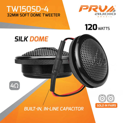 TW150SD-4 (PAIR) PRV 32MM SILK DOME TWEETERS